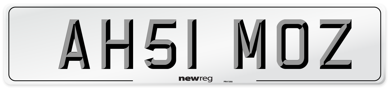 AH51 MOZ Number Plate from New Reg